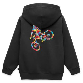 VTT Mountain Bike Enfant Homme VTT - Sweat Premium à capuche zippé enfant bio - noir - Dos - AI Model Kid Male (0cm)