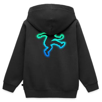 Parkour Running Freerunner Enfants Freerunning - Sweat Premium à capuche zippé enfant bio - noir - Dos - AI Model Kid Male (0cm)