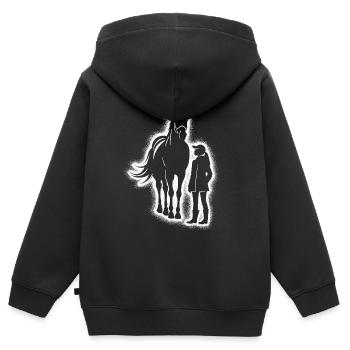 Pferd reiten Reiter Reiterin Kinder Mädchen Pferde - Kinder Premium Organic Zip Hoodie - Schwarz - Hinten - AI Model Kid Male (0cm)