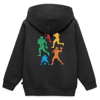 Football américain Sports Enfants Garçons Football - Sweat Premium à capuche zippé enfant bio - noir - Dos - AI Model Kid Male (0cm)