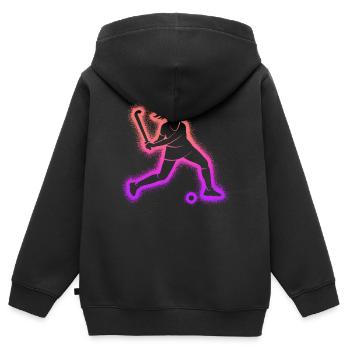 Hockey sur gazon Hockey Enfants Filles Joueurs de hockey - Sweat Premium à capuche zippé enfant bio - noir - Dos - AI Model Kid Male (0cm)