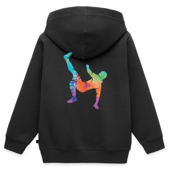 Fußball spielen Fußballer Kinder Fussball Jungen - Kinder Premium Organic Zip Hoodie - Schwarz - Hinten - AI Model Kid Male (0cm)