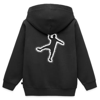 Handballspieler Handballer Jungen Herren Handball - Kinder Premium Organic Zip Hoodie - Schwarz - Hinten - AI Model Kid Male (0cm)