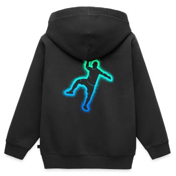 Handballspieler Handballer Herren Handball Jungen - Kinder Premium Organic Zip Hoodie - Schwarz - Hinten - AI Model Kid Male (0cm)