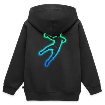 Handballspieler Handballer Kinder Herren Handball - Kinder Premium Organic Zip Hoodie - Schwarz - Hinten - AI Model Kid Male (0cm)