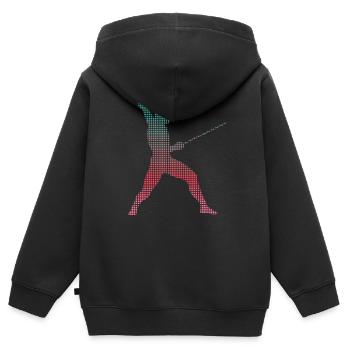 Fencing Graphic Pixelated Swords Fencing Fencing - Kids Premium Organic Zip-up Hoodie - black - Back - AI Model Kid Male (0cm)