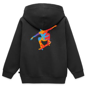 Skating Skateboarder Colorful Skater Skateboard - Kids Premium Organic Zip-up Hoodie - black - Back - AI Model Kid Male (0cm)