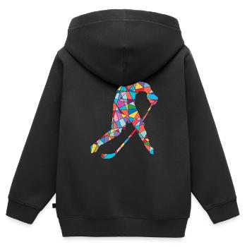 Joueurs de hockey sur glace Hockey Enfants Joueurs de hockey sur glace - Sweat Premium à capuche zippé enfant bio - noir - Dos - AI Model Kid Male (0cm)