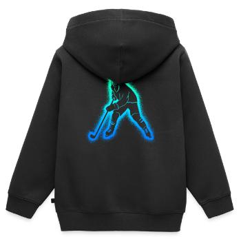 Hockey sur glace Joueurs de hockey sur glace Enfants Hockey masculin - Sweat Premium à capuche zippé enfant bio - noir - Dos - AI Model Kid Male (0cm)