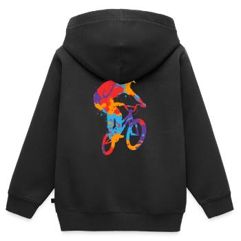 BMX Bunt Stunts Bike Kinder Fahrrad BMX Jungen - Kinder Premium Organic Zip Hoodie - Schwarz - Hinten - AI Model Kid Male (0cm)