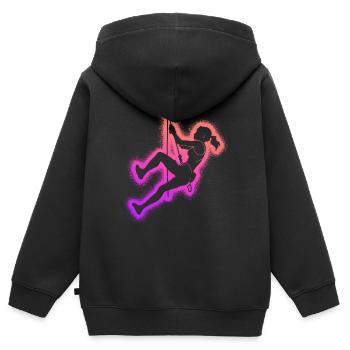 Escalade de bloc Alpinisme Filles Escalade - Sweat Premium à capuche zippé enfant bio - noir - Dos - AI Model Kid Male (0cm)