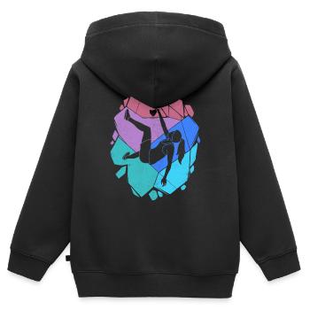 Bouldern Kletterer Kinder Frauen Mädchen Klettern - Kinder Premium Organic Zip Hoodie - Schwarz - Hinten - AI Model Kid Male (0cm)