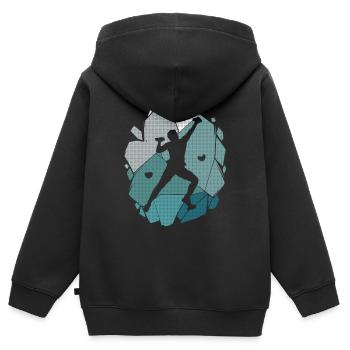 Bouldern Kletterer Kinder Männer Jungen Klettern - Kinder Premium Organic Zip Hoodie - Schwarz - Hinten - AI Model Kid Male (0cm)