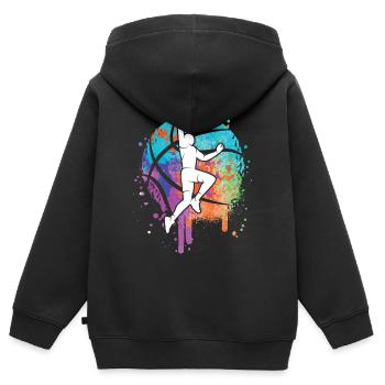 Basketballer Mädchen Kinder Basketball Jungen - Kinder Premium Organic Zip Hoodie - Schwarz - Hinten - AI Model Kid Male (0cm)
