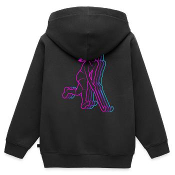 Feldhockey Vintage Hockey Damen Hockeyspieler - Kinder Premium Organic Zip Hoodie - Schwarz - Hinten - AI Model Kid Male (0cm)