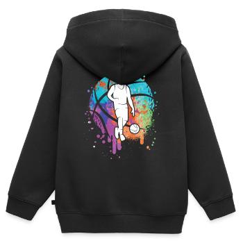 Basketballspieler Mädchen Kinder Basketball Jungen - Kinder Premium Organic Zip Hoodie - Schwarz - Hinten - AI Model Kid Male (0cm)