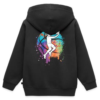Basketballer Kinder Jungen Basketball Mädchen - Kinder Premium Organic Zip Hoodie - Schwarz - Hinten - AI Model Kid Male (0cm)