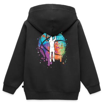 Basketballspieler Kinder Jungen Basketball Mädchen - Kinder Premium Organic Zip Hoodie - Schwarz - Hinten - AI Model Kid Male (0cm)