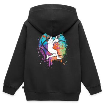 Basketballer Jungen Kinder Basketball Mädchen - Kinder Premium Organic Zip Hoodie - Schwarz - Hinten - AI Model Kid Male (0cm)