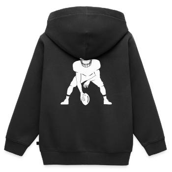 American Football Spieler Silhouette - Kinder Premium Organic Zip Hoodie - Schwarz - Hinten - AI Model Kid Male (0cm)