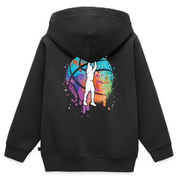 Basketballspieler Kinder Mädchen Basketball Jungen - Kinder Premium Organic Zip Hoodie - Schwarz - Hinten - AI Model Kid Male (0cm)
