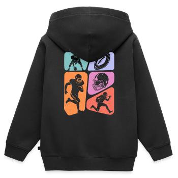 Football américain Enfants Hommes Garçons Football - Sweat Premium à capuche zippé enfant bio - noir - Dos - AI Model Kid Male (0cm)
