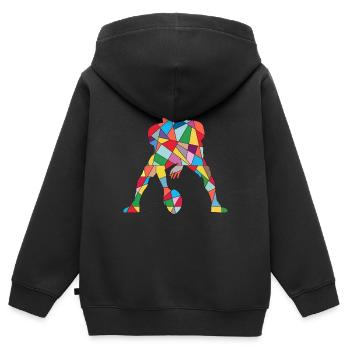 Football américain Joueurs de football Enfants Football - Sweat Premium à capuche zippé enfant bio - noir - Dos - AI Model Kid Male (0cm)