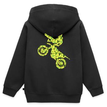 Dirt Biker Motards Motocross Homme Garçons - Sweat Premium à capuche zippé enfant bio - noir - Dos - AI Model Kid Male (0cm)
