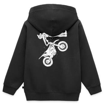 Dirt Biker Dirtbike Herren Kinder Motocross Jungen - Kinder Premium Organic Zip Hoodie - Schwarz - Hinten - AI Model Kid Male (0cm)