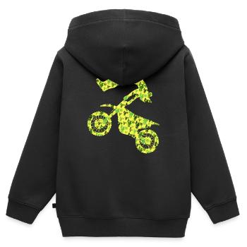 Dirt Biker Garçons Motards Motocross Homme - Sweat Premium à capuche zippé enfant bio - noir - Dos - AI Model Kid Male (0cm)