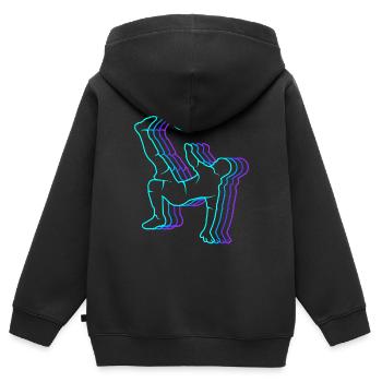 Fussball vintage Fußballer Herren Kinder Fußball - Kinder Premium Organic Zip Hoodie - Schwarz - Hinten - AI Model Kid Male (0cm)