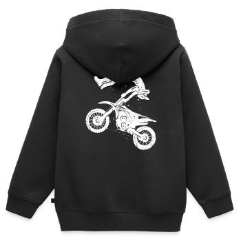 Dirt Biker Men's Motorcycle Kids Motocross Boys - Kids Premium Organic Zip-up Hoodie - black - Back - AI Model Kid Male (0cm)