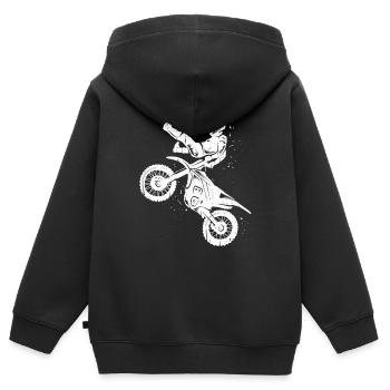 Dirt Biker Motorrad Kinder Jungen Motocross Herren - Kinder Premium Organic Zip Hoodie - Schwarz - Hinten - AI Model Kid Male (0cm)