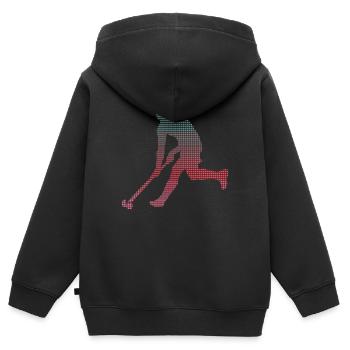 Feldhockey Hockeyspieler verpixelt Hockey Jungen - Kinder Premium Organic Zip Hoodie - Schwarz - Hinten - AI Model Kid Male (0cm)