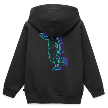Fussball vintage Fußballerin Damen Mädchen Fußball - Kinder Premium Organic Zip Hoodie - Schwarz - Hinten - AI Model Kid Male (0cm)