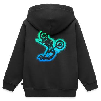 Dirt Biker Dirt Bike Hommes Garçons Motocross - Sweat Premium à capuche zippé enfant bio - noir - Dos - AI Model Kid Male (0cm)