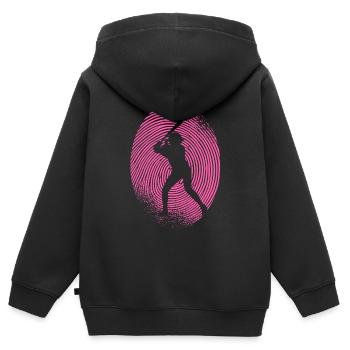 Baseball Baseballer Fingerabdruck Baseballspieleri - Kinder Premium Organic Zip Hoodie - Schwarz - Hinten - AI Model Kid Male (0cm)