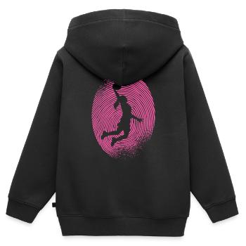 Basketballspielerin Fingerabdruck Basketballerin - Kinder Premium Organic Zip Hoodie - Schwarz - Hinten - AI Model Kid Male (0cm)