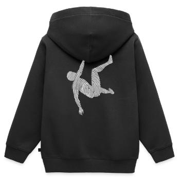 Escalade de bloc Empreinte digitale Escalade en montagne - Sweat Premium à capuche zippé enfant bio - noir - Dos - AI Model Kid Male (0cm)