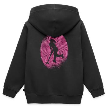 Feldhockey Hockey Fingerabdruck Hockeyspielerin - Kinder Premium Organic Zip Hoodie - Schwarz - Hinten - AI Model Kid Male (0cm)
