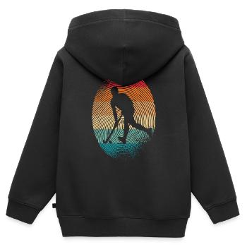Hockey Feldhockey Fingerabdruck Hockeyspieler - Kinder Premium Organic Zip Hoodie - Schwarz - Hinten - AI Model Kid Male (0cm)