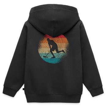Floorball Fingerprint Floorballer Floorball - Kids Premium Organic Zip-up Hoodie - black - Back - AI Model Kid Male (0cm)