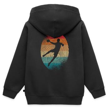 Handballspieler Handballer Fingerabdruck Handball - Kinder Premium Organic Zip Hoodie - Schwarz - Hinten - AI Model Kid Male (0cm)
