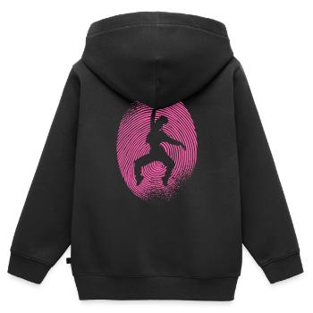 Breakdancer Breakdancing Fingerprint Breakdance - Kids Premium Organic Zip-up Hoodie - black - Back - AI Model Kid Male (0cm)
