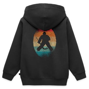 Hockey Goalie Fingerprint Hockey - Kids Premium Organic Zip-up Hoodie - black - Back - AI Model Kid Male (0cm)