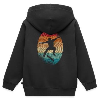 Skating Skateboard Skateboarder Fingerprint Skate - Kids Premium Organic Zip-up Hoodie - black - Back - AI Model Kid Male (0cm)