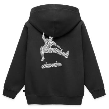 patinage skateur skateur fille planche à roulettes - Sweat Premium à capuche zippé enfant bio - noir - Dos - AI Model Kid Male (0cm)