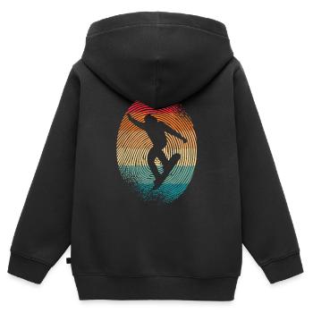Snowboarder Fingerprint Men's Boys Snowboard - Kids Premium Organic Zip-up Hoodie - black - Back - AI Model Kid Male (0cm)