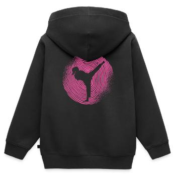 Taekwondo Kampfsport Fingerabdruck Damen Karate - Kinder Premium Organic Zip Hoodie - Schwarz - Hinten - AI Model Kid Male (0cm)
