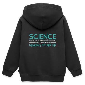 Atheisten - Kinder Premium Organic Zip Hoodie - Schwarz - Hinten - AI Model Kid Male (0cm)